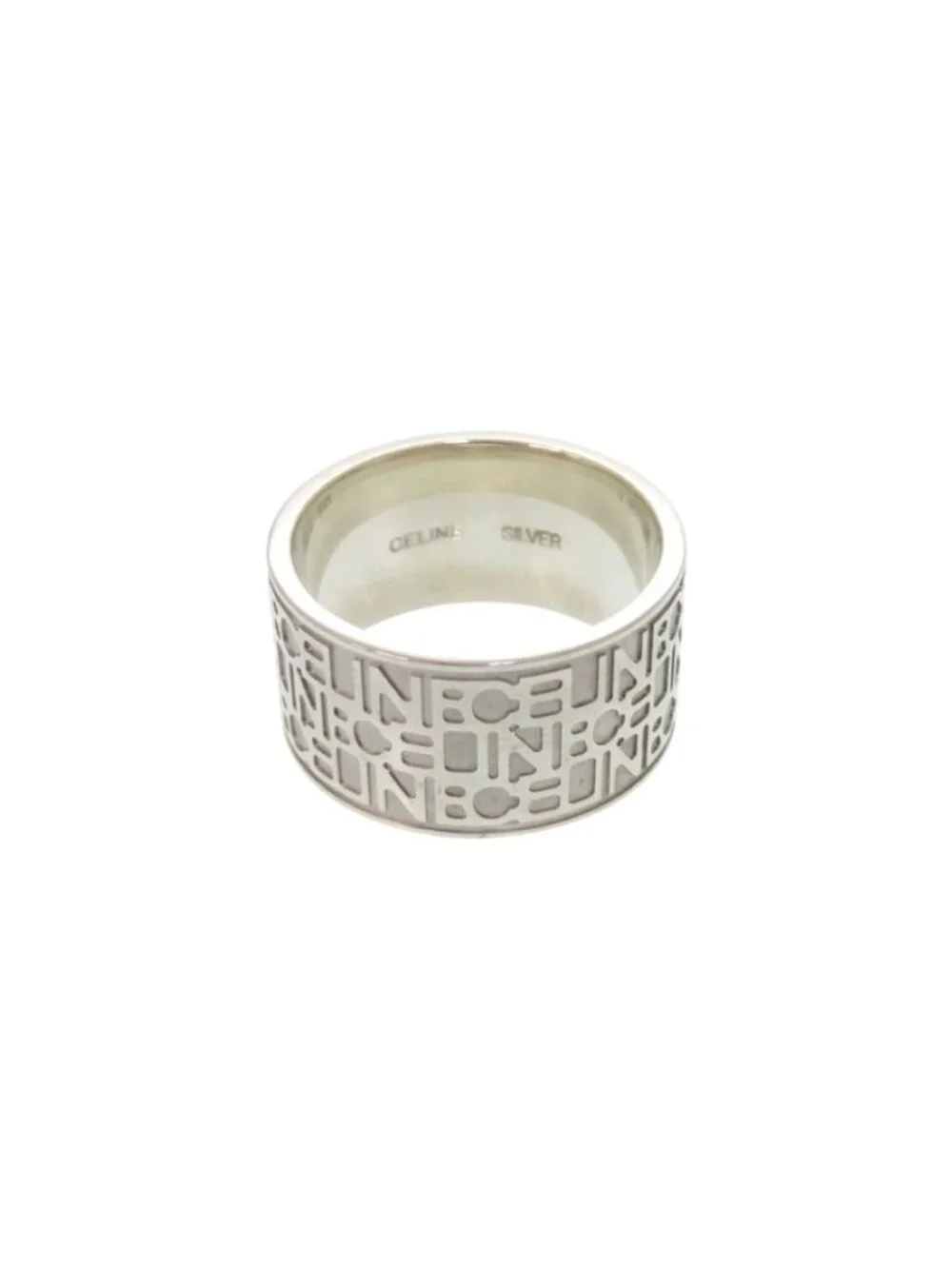 Celine Logo Ring 925 Sterling Silver